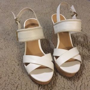 Tommy Hilfiger Shoes - Tommy Hilfiger white and cork wedges Tommy Hilfiger Shoes - Tommy Hilfiger white and cork wedges